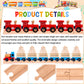 16 Pcs Straight Wooden Tracks Expansion Wood Train Track Connectors and Adapters Male Male Female Female Train Track Accessories