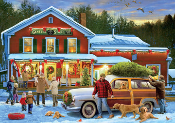 Buffalo Games 500 Piece Jigsaw Puzzle - General Store at Christmas - Multicolor - Challenging Puzzle for Adults - Model 33268