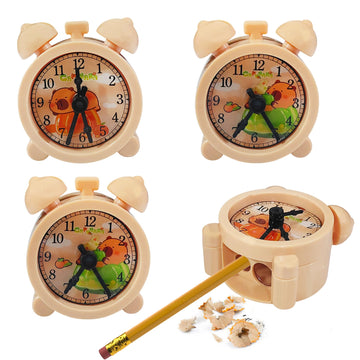 Funblast Capybara Clock Pencil Sharpener For Kids - Set Of 4 Pcs Sharpener For Kid With 2 Holes, Stationery Items Aesthetic, Sty