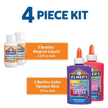 Elmer'S Color Slime Kit, 2-Count + 2-Activator, Pink/Purple