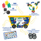 Clics Basic Set Of 377 Pieces, Construction Toys For 3 Year Old Boys And Girls, Rollerbox Of Blocks To Learn Shapes And Colors,