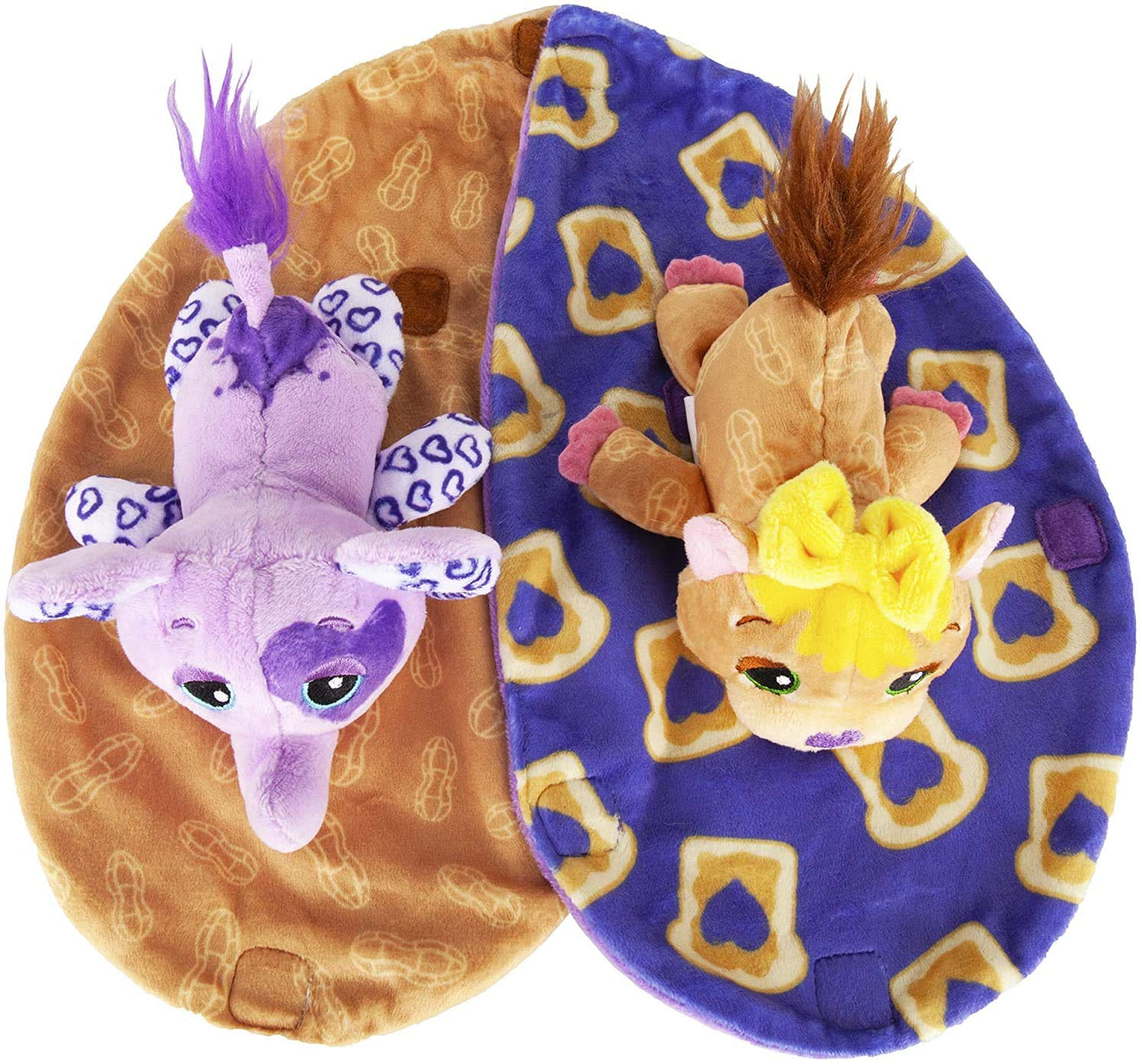 Basic Fun Cutetitos Taste Budditos Peanut Butter & Jelly - 2 Collectible Plush Mini Animals - Ages 3+ - Series 1 - Great Gift Fo
