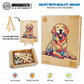 Woodbests Wooden Puzzle For Adults, Loyal Golden Retriever Dog Puzzle (M, 200Pcs, 12.5'X11.9') Beautiful Wooden Box, Wooden Jigsaw Puzzles Unique Shape, Birthday Gifts For Adults And Kids Family Game