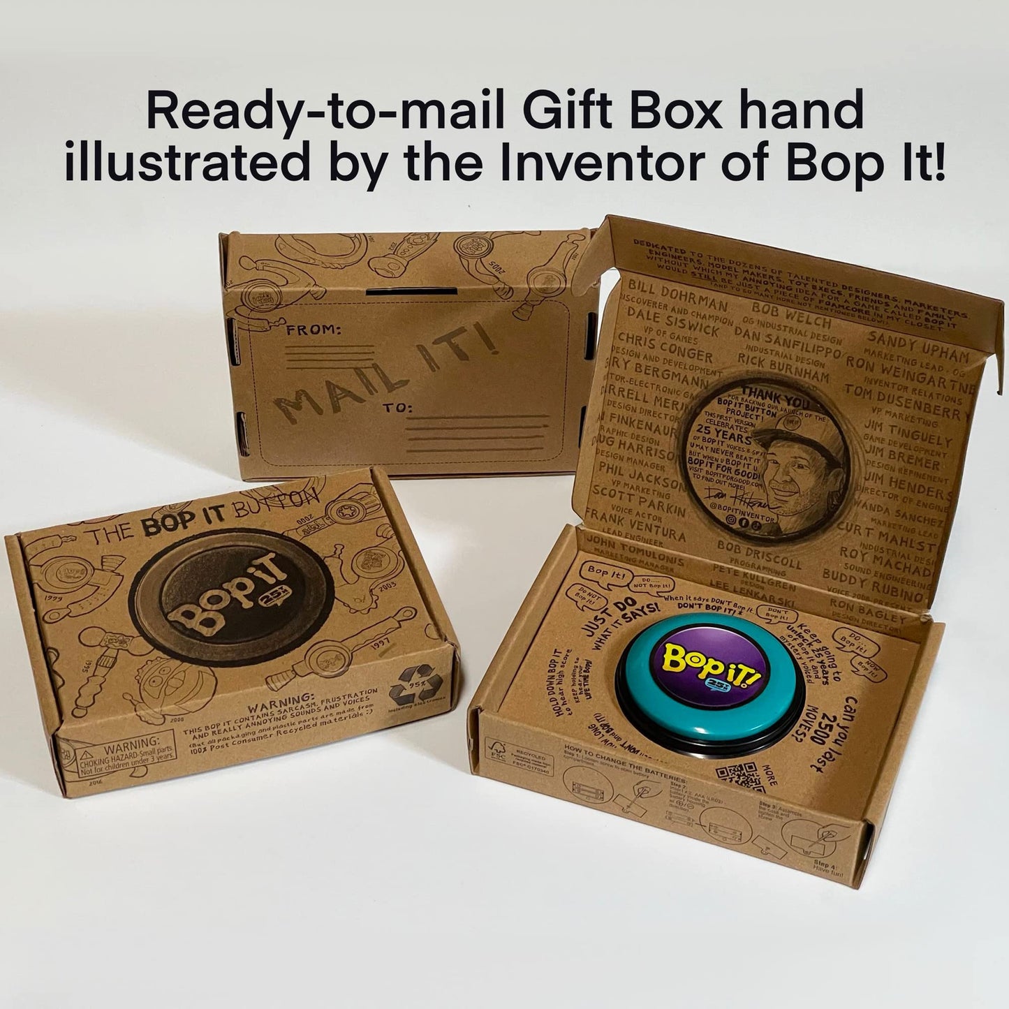 Getmovin Sports - Bop It - Special 25Th Anniversary Inventor Edition, Gift Ready Mailer Box, Retro Throw Back Colors, Perfect Fa