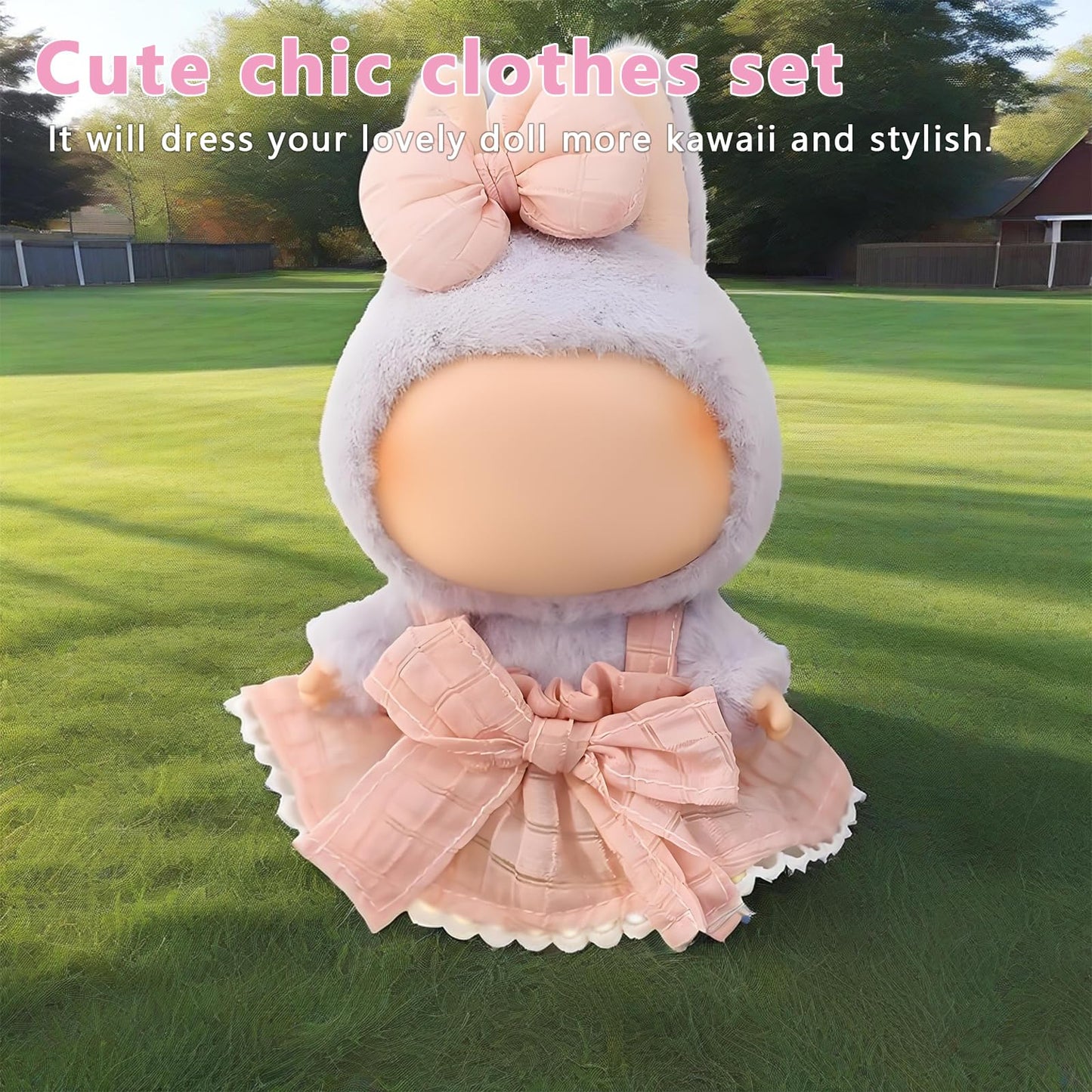 Satakara Doll Clothes Set for 17cm Dolls (6.7 inch) - Kawaii Pink Outfit with Detachable Bow  Party Clothing Accessories (STK04)