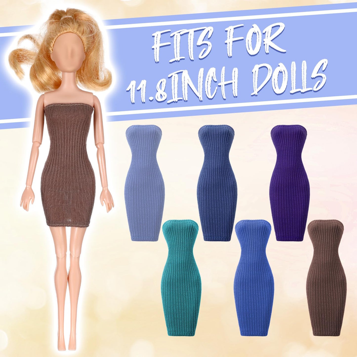 Bencailor 6 Pcs Doll Clothes For Doll, Doll Accessories Summer Tops Swimwear Robe Doll T Shirt Dress Winter Coat Jacke Doll Outf