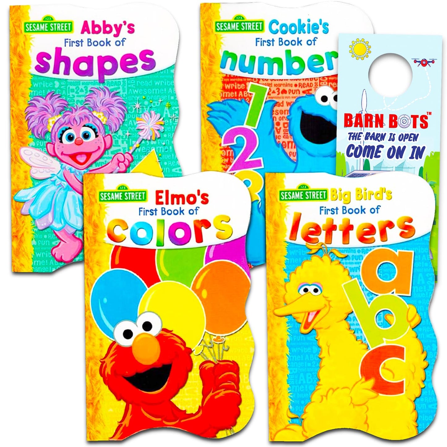 Sesame Street First Books Series; Big Bird'S Letters, Abby'S Shapes, Elmo'S Colors, Cookie'S Numbers [Board Book Hardcovers, 4 B