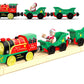 Christmas Train Set For Toddlers, Electric Train Toys For Wooden Tracks, Battery Powered Toy Train Includes Music & Lighting, Motorized Train Compatible With Brio, Thomas & Friends