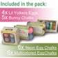 Kid Made Modern Ultimate Sidewalk Spring Chalk Bundle - 6 Neon, 6 Colored, 4 Lil Yolkers Eggs & 5 Bunny Chalks - Dustless, Washa