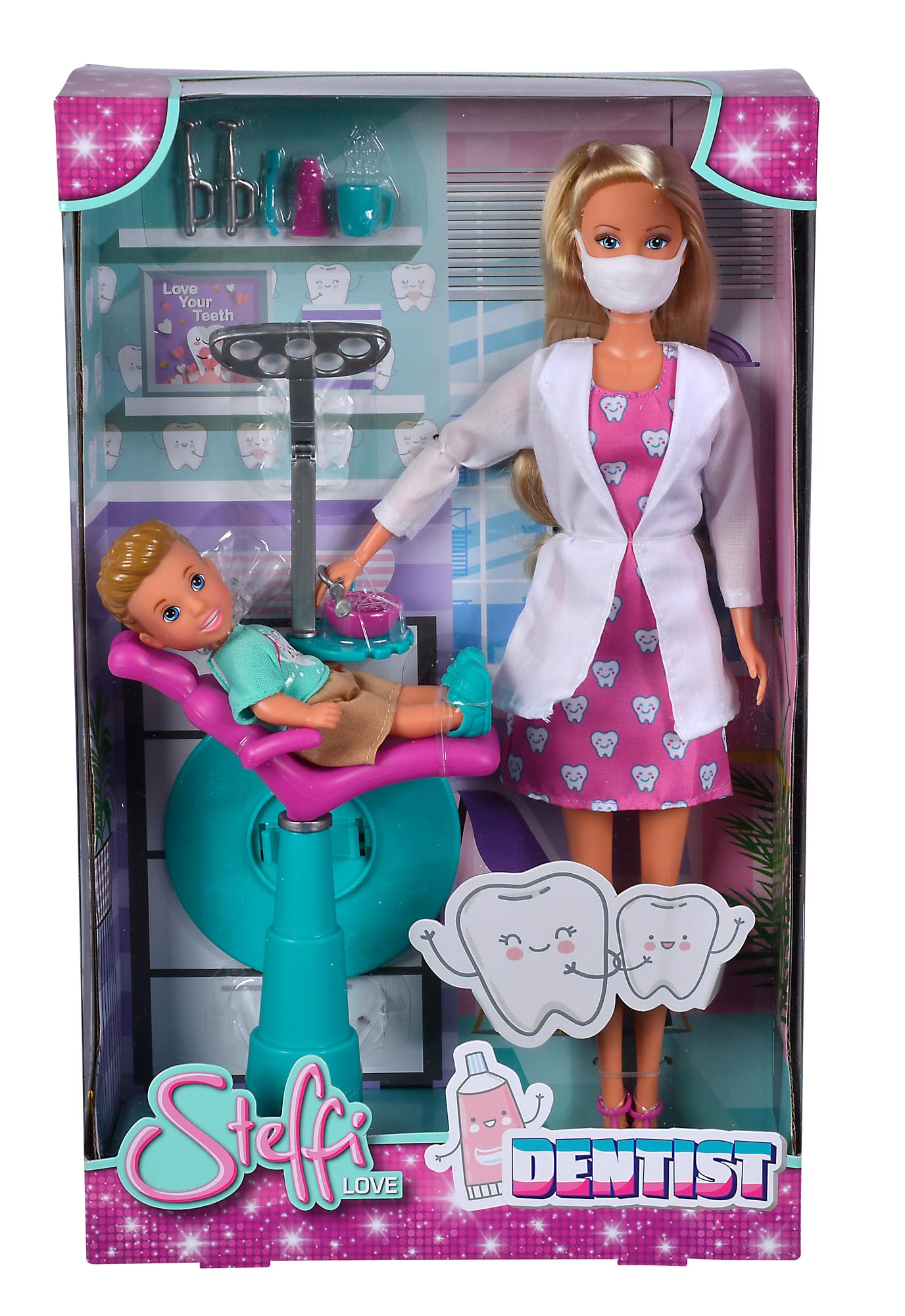 Simba Toys SL Dentist Playset, Plastic, Multicolor, Model 105733514