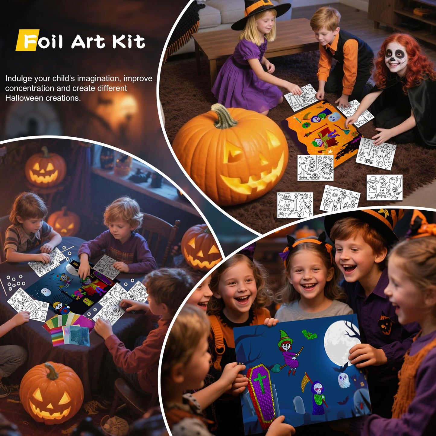 Foil Fun - No Mess Art for Kids, Foil Craft Kits & Fun Supplies, DIY Creative Activity for Holiday Gatherings, Friend Parties, Q