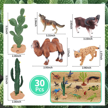 Boticako 20Pcs Toy Animals - Small Plastic Figures For Kids, Rainforest Toys, Science Project & Party Decor