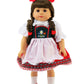 American Fashion World Traditional German or Swiss Dress for 18-Inch Dolls | enhanced Quality & Trendy Design | Dolls Clothes | Outfit Fashions for Dolls for Popular Brands