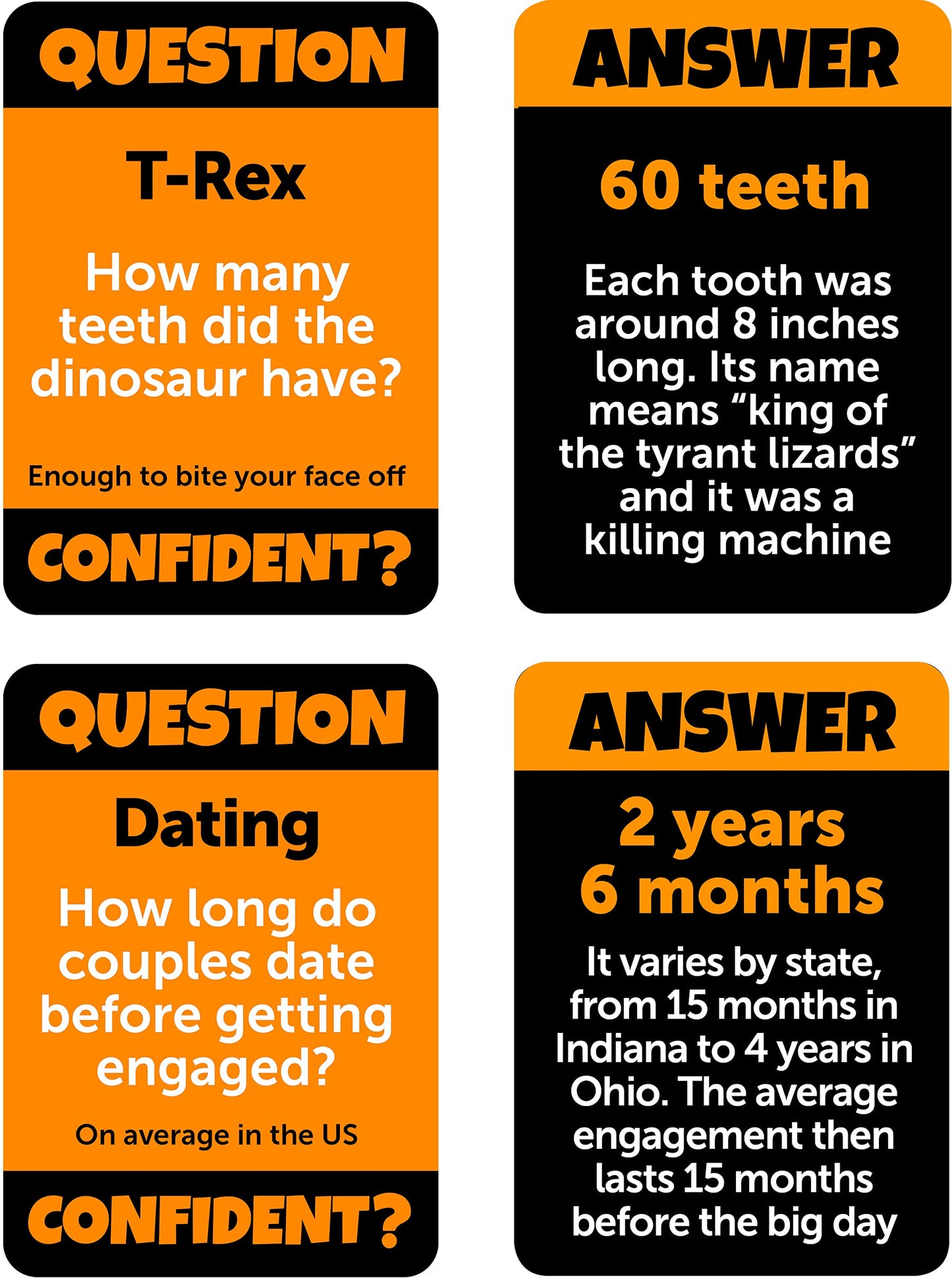CONFIDENT? Confident Party Game - Family Trivia, 2-30 Players, 30 Min Playtime, Orange, Model CG001, Ideal for Kids & Adults