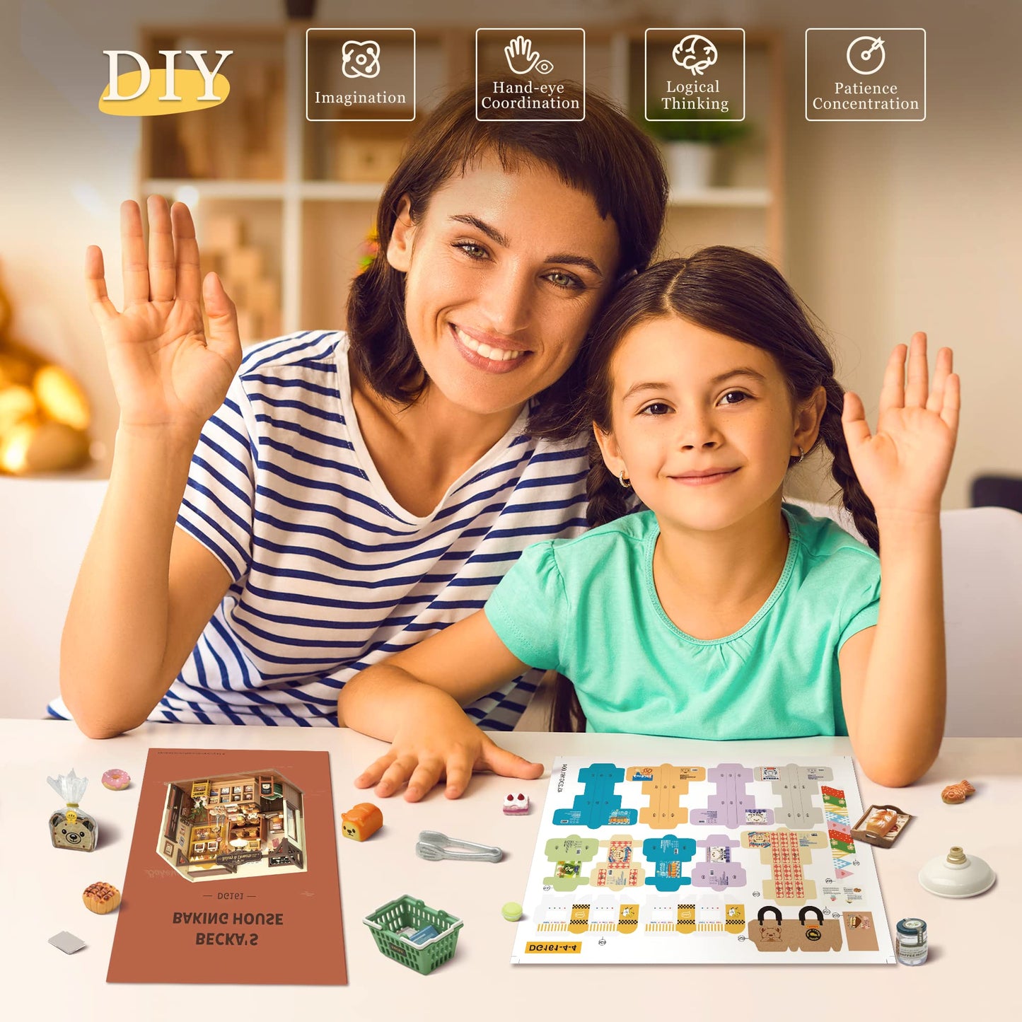 Robotime Miniature House Kit Diy Mini Dollhouse With Accessories Tiny Store Making Kit With Led Light Hobby Birthday Gifts For Kids & Adults