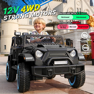 Joywhale 2 Seater 4Wd Kids Ride On Truck Car, 12V Electric Truck For Big Kids W/Remote, 10Ah Big Battery Powered Motorized Toy C