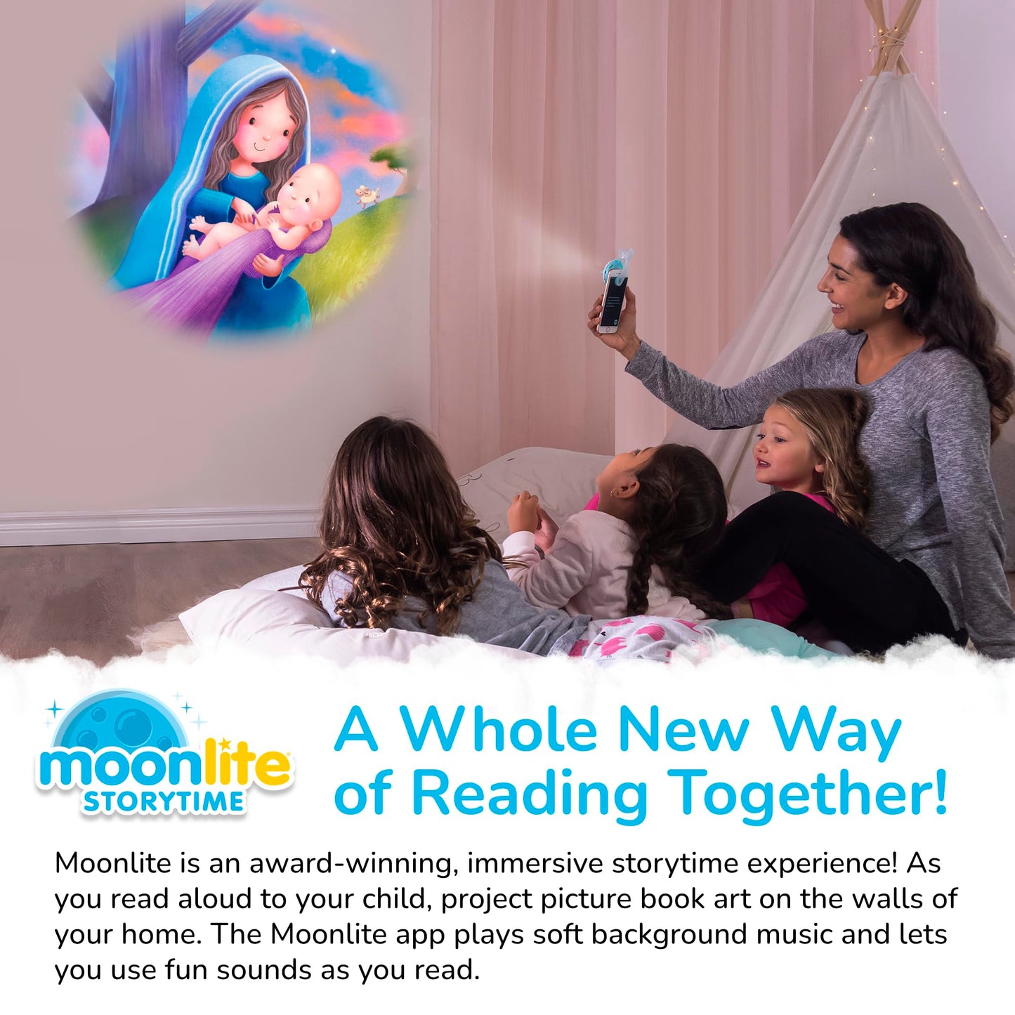 Moonlite Bible Stories For Kids Collection (4 Pack), Dance Of Easter, Lions Don'T Lie, Mary'S Little Lamb, Conversations On The Ark, Reels For Book Projector, Kids Learning Gifts