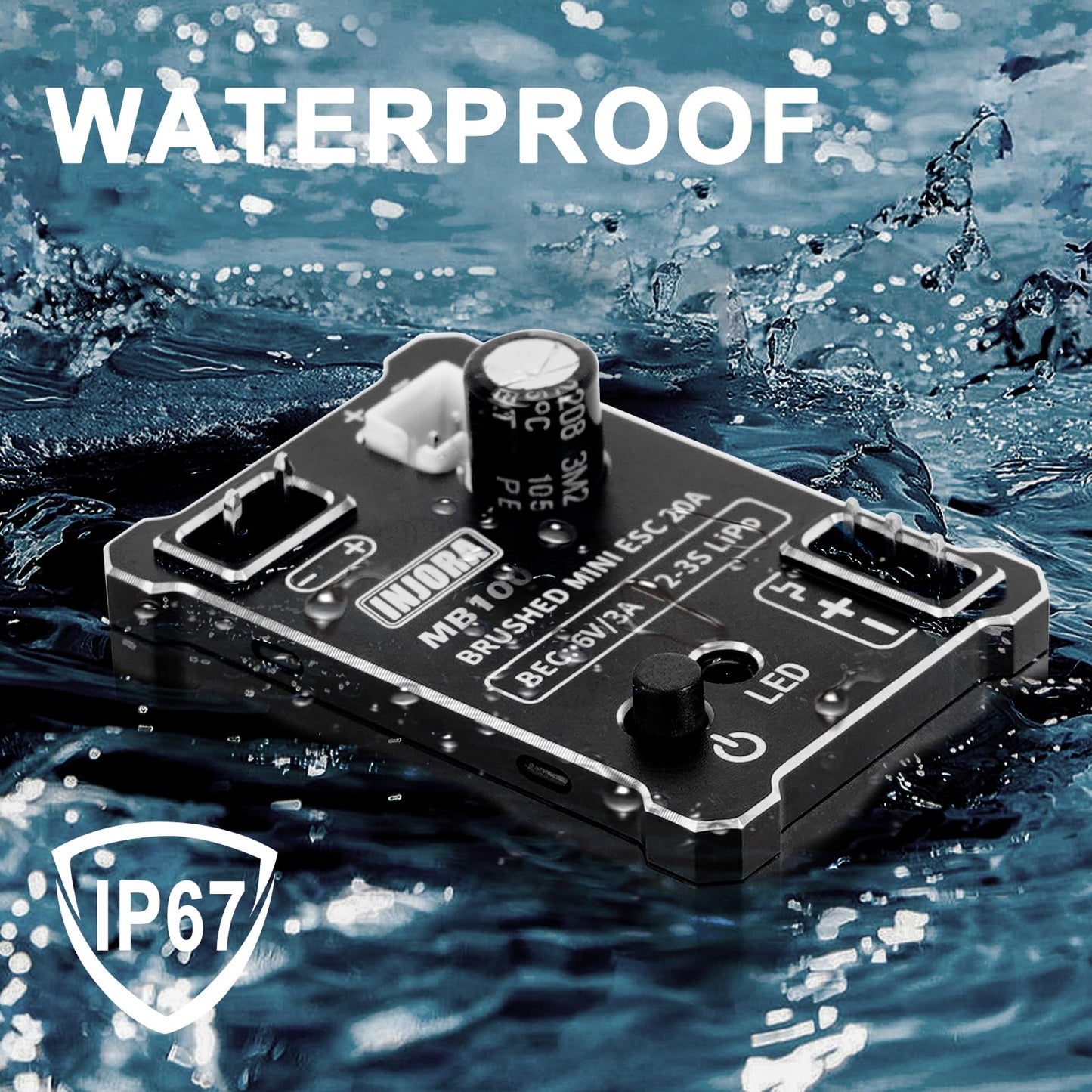 Injora Mb100 20A Brushed Mini Esc With 180 Motor 48T For Trx4M Upgrade 1/18 Rc Crawler