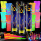 HONLYNE 500 Pcs Glow Sticks Bulk Party Pack, 8 Glow in the Dark Party Supplies, Glow in the Dark Light Up Sticks with Connecto