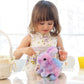 Easfan Easter Rabbit Pink Plush Jumping Spotted Rabbit Talking Hopping Ears Nose Moving Educational Plush Toy Singing Shaking Gl