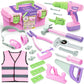 Kids Tool Set with Electric Toy Drill Tool Box for Girls, Pink Toddler Tool Set Kids Power Construction Pretend Play Tools Set T