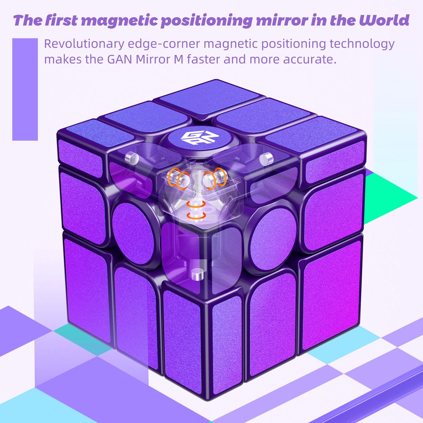 GAN Cube  GAN Mirror M Speed Cube  3x3 Magic Cube Puzzle Toy Game for Kids mature-themed Cuber  Starlight Purple