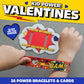 Peaceable Kingdom Valentines Cards - Set of 28 Slap Bracelets, Multicolor, Rubber, Model VPS62