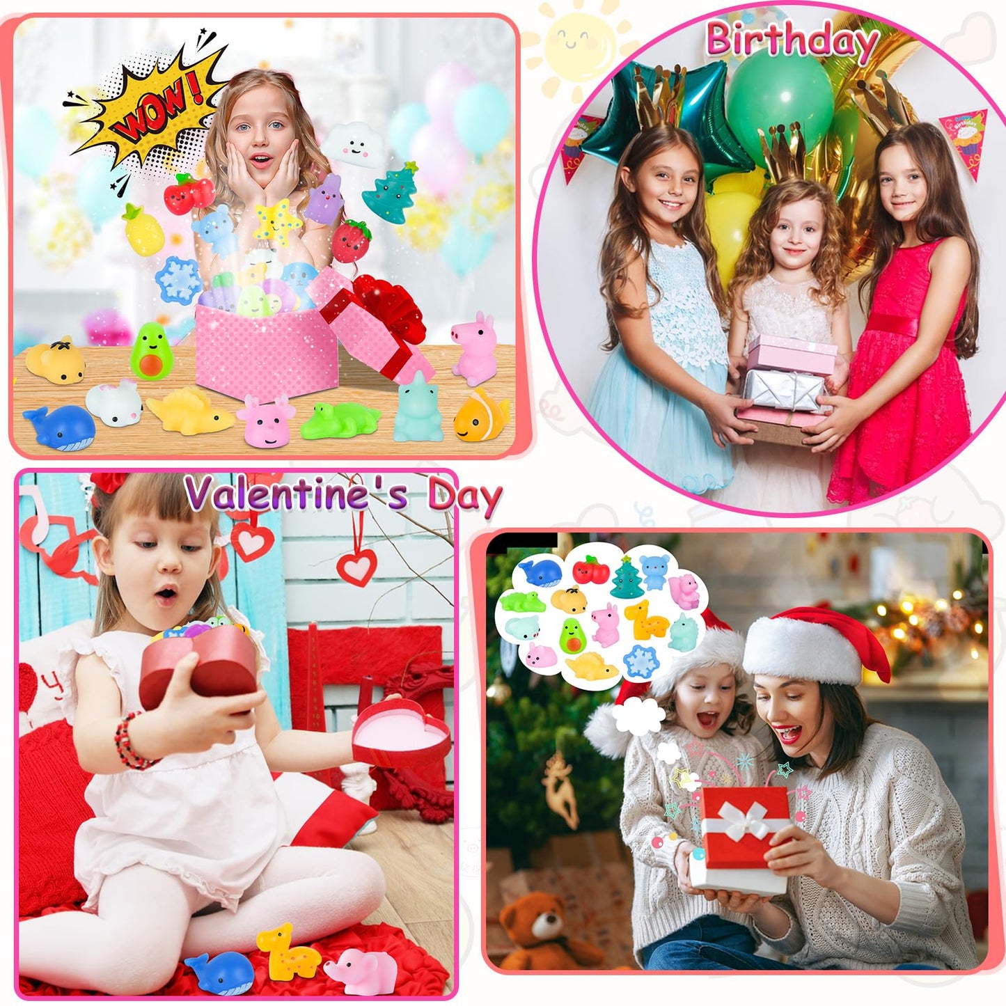 36Pcs Mochi Squishy Toys For Kids Party Favors Birthday Goody Bags Fruit Mochi Squishies Kawaii Squishy Toys Stress Relief Toy Classroom Prize Treasure Box Reward Easter Egg Fillers Valentine Day Gift