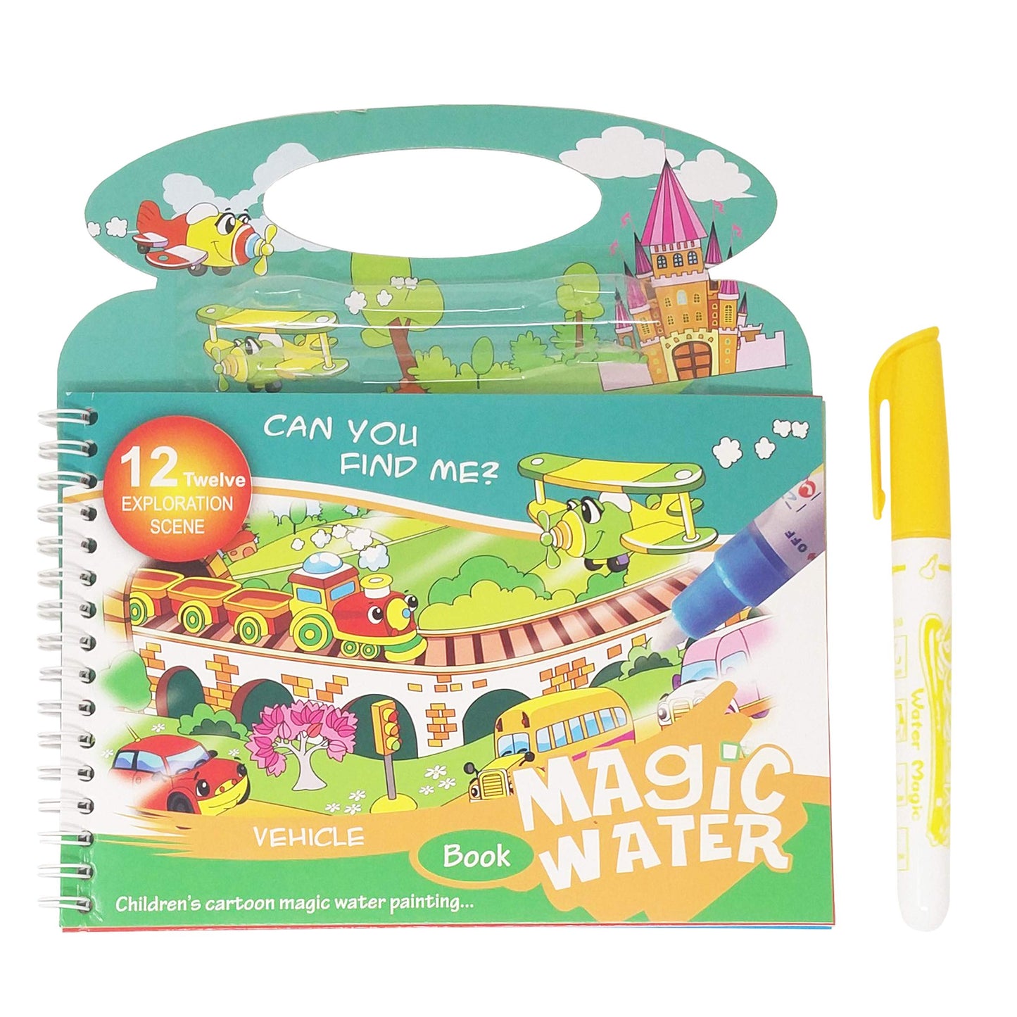 Parteet Reusable Magic Water Painting Book Magic Doodle Pen Kids Coloring Doodle Drawing Board Games Child Educational Toy Magic