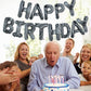 Toniful Black Marble Happy Birthday Balloons Banner,16 Inch Mylar Foil Letters Birthday Sign Bunting For Girls Boys Kids & Adult
