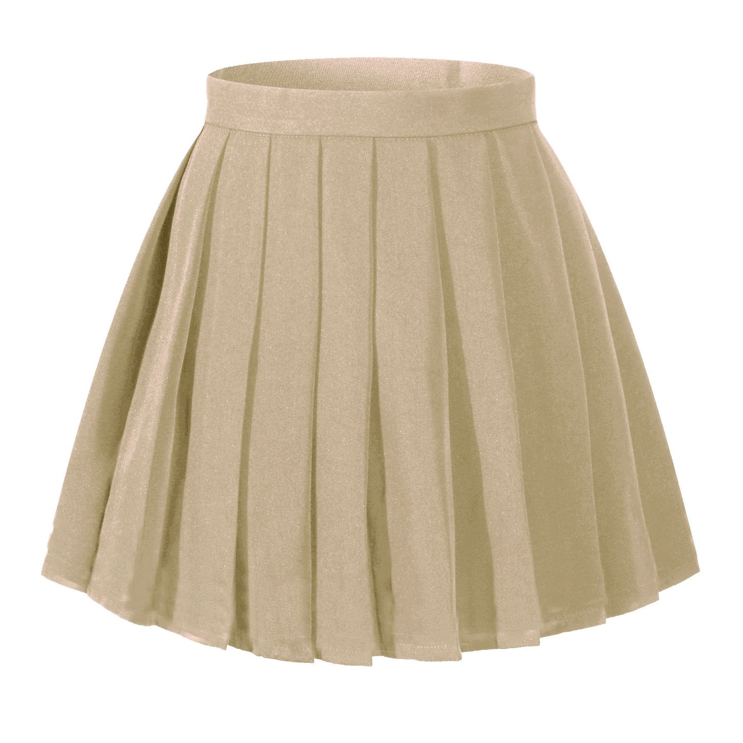 Women`S Plus Size Pleated A Line School Dress Skirts(2Xl,Earth Tone) Khaki