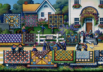 Buffalo Games - Dowdle - Amish Quilts - 300 Piece Jigsaw Puzzle For Adults -Challenging Puzzle Perfect For Game Nights - Finished Size Is 21.25 X 15.00