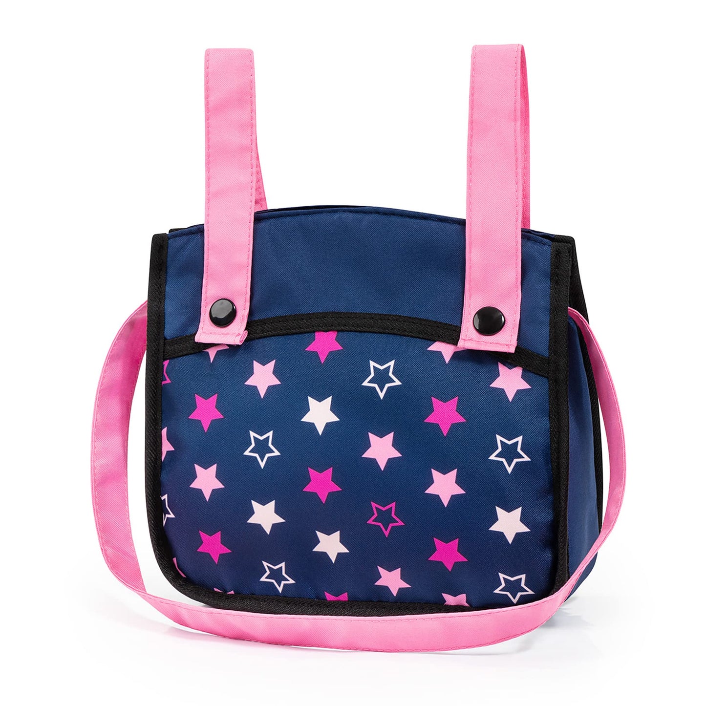 Bayer Design Dolls: Pram Xeo - Blue, Pink, Stars - Includes Shoulder Bag, Fits Dolls Up To 18'', Convertible To A Pushchair, Adj
