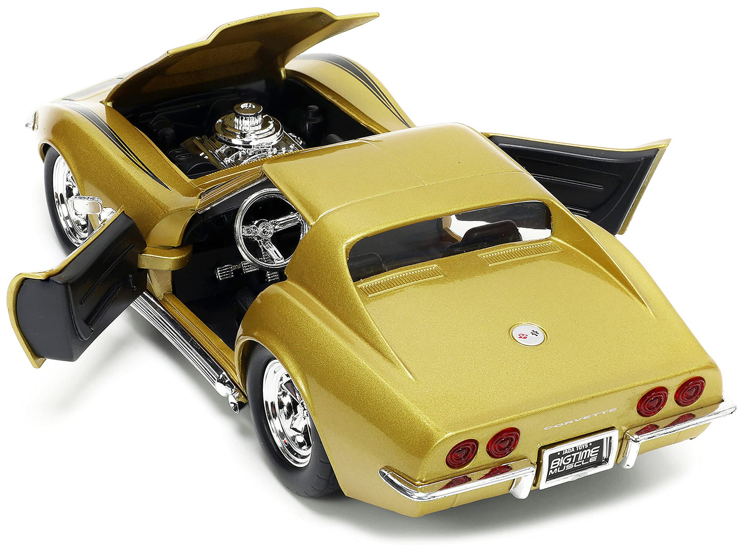 Jada Toys Big Time Muscle 1:24 1969 chevy corvette Stingray ZL-1 Die-cast car gold Toys for Kids and Adults
