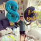 8 Balloon, Blue Number Balloons 40 Inch, 8Th Birthday Decorations For Boys Girls, Blue Birthday Balloons, Blue Party Supplies, N