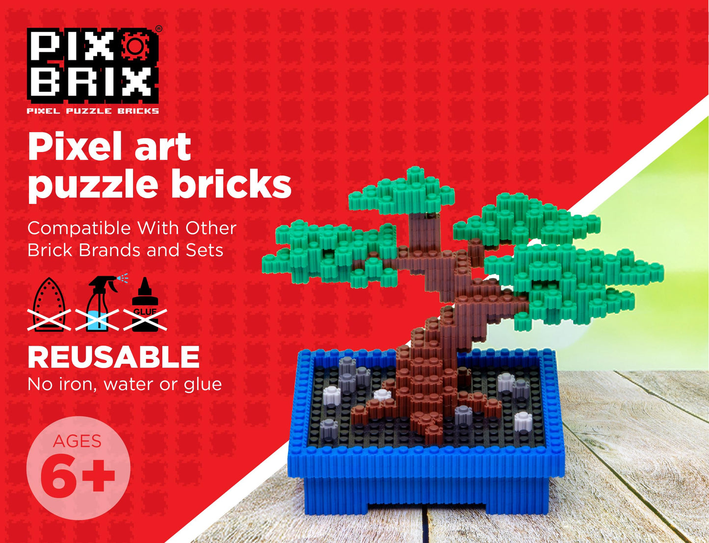 Pix Brix Pixel Art Puzzle Bricks, Mixed Bulk Brix - 1,500 Pieces (500 Light, 500 Medium, 500 Dark) - Interlocking Building Brick