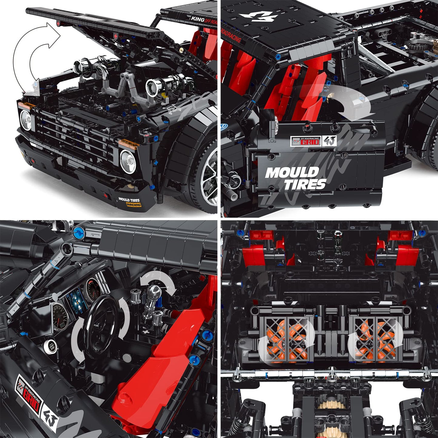 Mould King 13082 Pickup Truck Block Kits Model  MOC Building Blocks Set to Build  Gift for Kids Age 8+/mature-themed Collections Enthusiasts(3695 Pieces  with Motor/APP Remote Control)