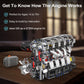 Mould King 10087 L4 Casoline Engine Building Blocks Kit - 1787 Pieces To Build Your Own Mini Engine That Work - Diy Stem Project For Kids, Teens, & Hobby Kit For Adults