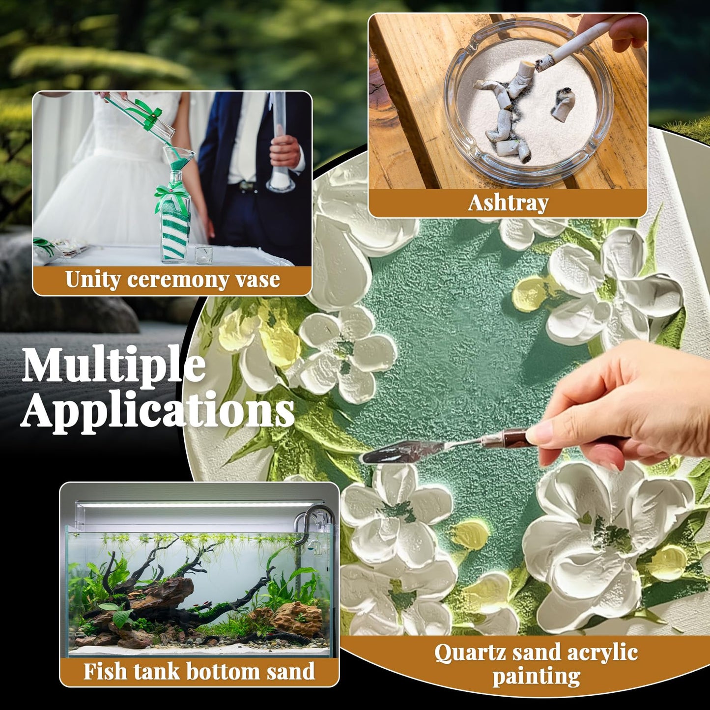 RAINFLOW 425 G Fine White Sand for Crafts - Quartz Sand Zen Garden Sand Decorative Sand for Vases Filler; Wedding Unity Ceremony