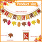 CUUSNNY Thankful Burlap Banner with Maple Leaves,Glitter Rustic Fall Thanksgiving Decorations for Mantle Fireplace,Harvest Party