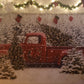 Avezano Christmas Backdrop - Vintage Red Truck with Tree, 8x6ft Vinyl, Winter Snowy Forest for Kids Portraits & Photobooth Props