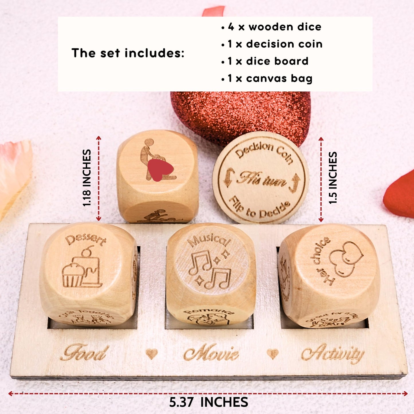 Pawzity Couples Dice - Couples Gifts For Him And Her, Boyfriend And Girlfriend - Anniversary, Birthday, Valentine Gifts For Him