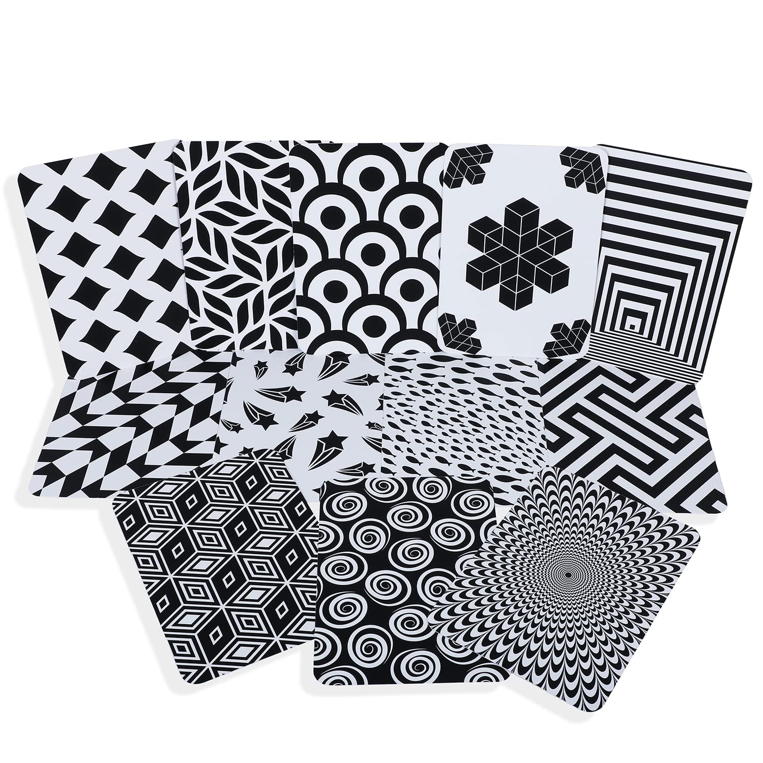 Babymoo High Contrast Flash Cards Pack Of 12 Patterns I Baby Education Card I Kids Flace Card  Black And White