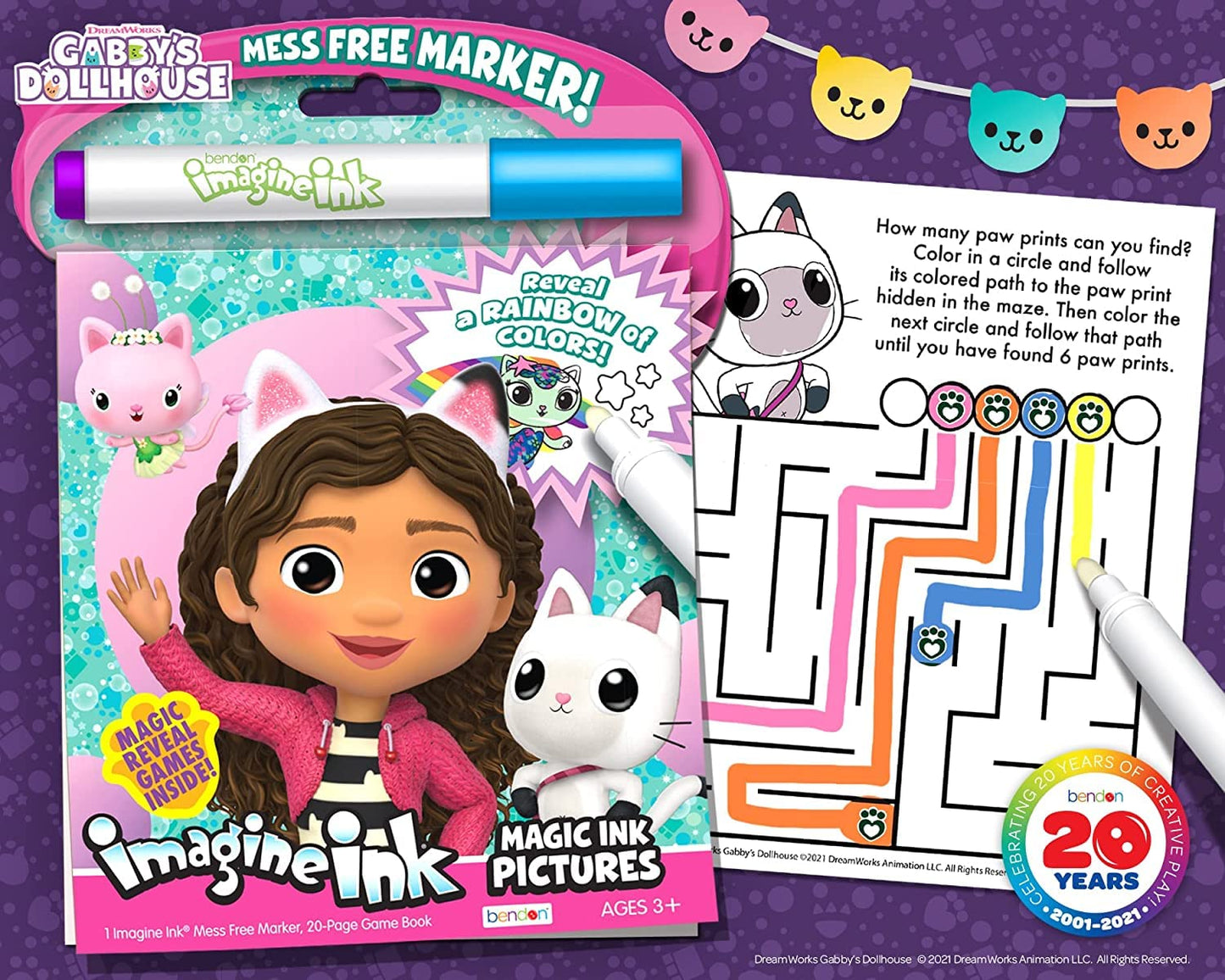 Gabbys Dollhouse Coloring Book and Stickers Super Set for Girls - Featuring Activities, Mazes, Games, Puzzles