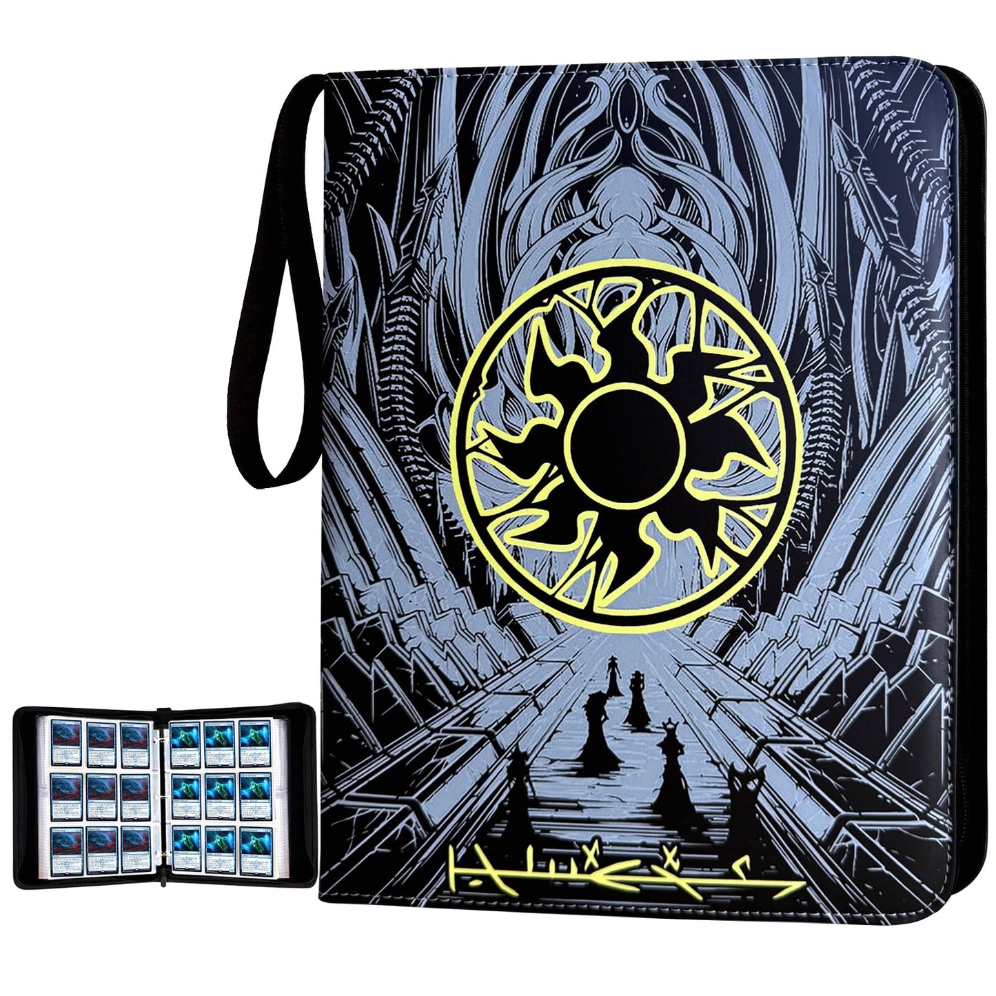 MTGPRO 9 Pocket Card Binder  720 Double Sided Pocket Trading Card Binder  enhanced PU Card Collector Album Card Folder for MTG/YGO/PTCG/Game Cards(Yellow)