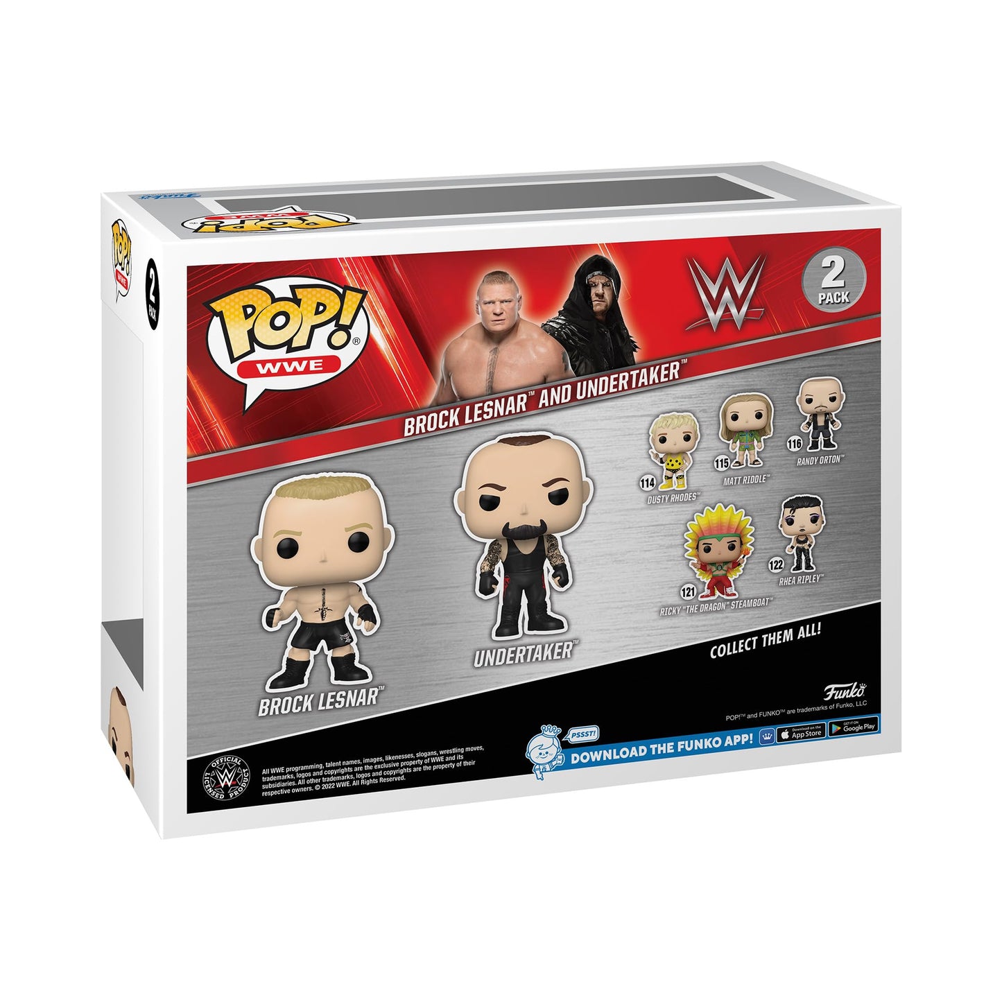 Funko POP! WWE 2-Pack: Brock Lesnar & Undertaker Vinyl Figures, Multicolor, Model 70620, Perfect Collectible for Fans & Display