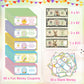 Juleasel 100 Pcs Easter Egg Fillers-Bunny Money Coupons, Paper Easter Egg Tokens Basket Stuffers, 60 Redeemable Coupons+30 Blank