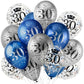 18Pcs Happy Birthday Balloons Decorations Navy Blue Silver 30Th Birthday Balloons Decoration Happy 30Th Birthday Confetti Latex