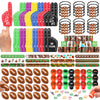 Aoriher 120 Pcs Football Sport Balls Party Favors Set Serve 24, Football Goodie Foam Finger Mini Stress Ball Slap Bracelet Charm