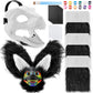 Seenelling 13 Pcs DIY Dino Mask Kit Hard Plastic Dinosaur Mask Furry Therian Dino Costume Kit Animal Dinosaur Party Costume(Blac